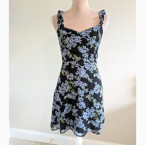 New All In Favor Stella Floral Ruffle Strap Sleeveless Mini Dress